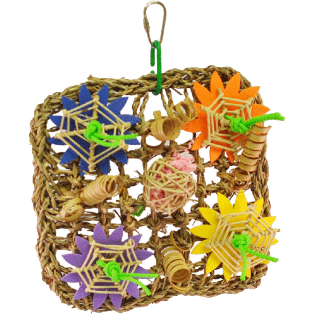 Happy Beaks Deluxe Vine Mat Bird Toy (7X7X3 IN)