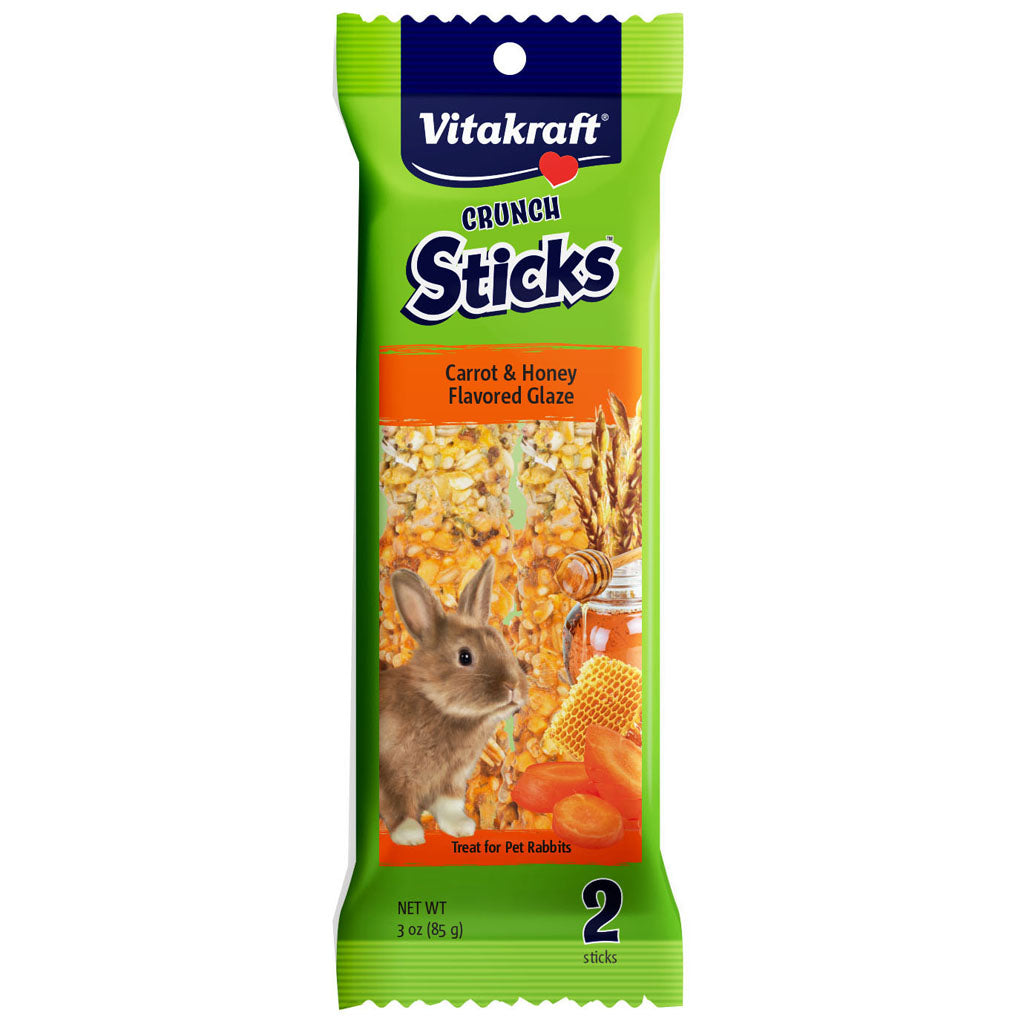 Vitakraft Crunch Sticks Rabbit Treats (CARROT/HONEY, 3 OZ-2 PK)