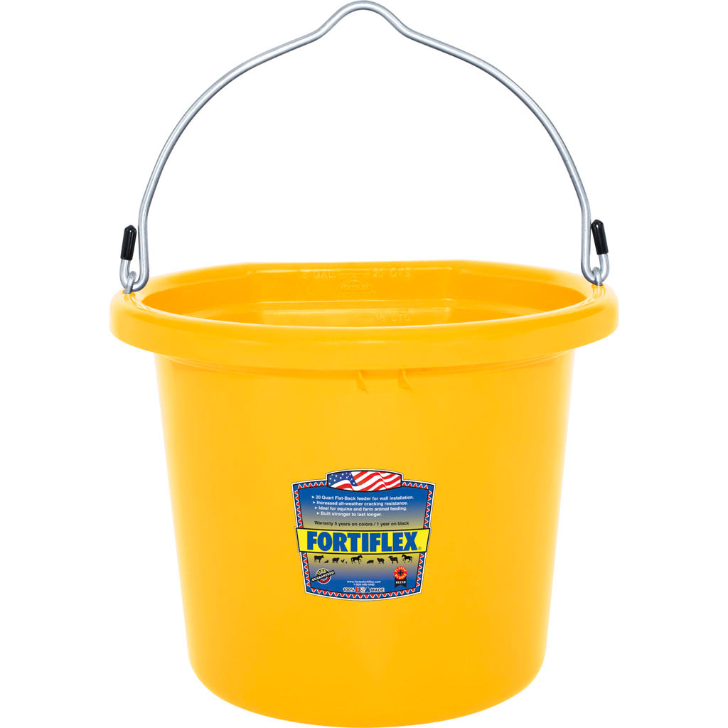 Fortiflex Flat Back Bucket (YELLOW, 20 QT)