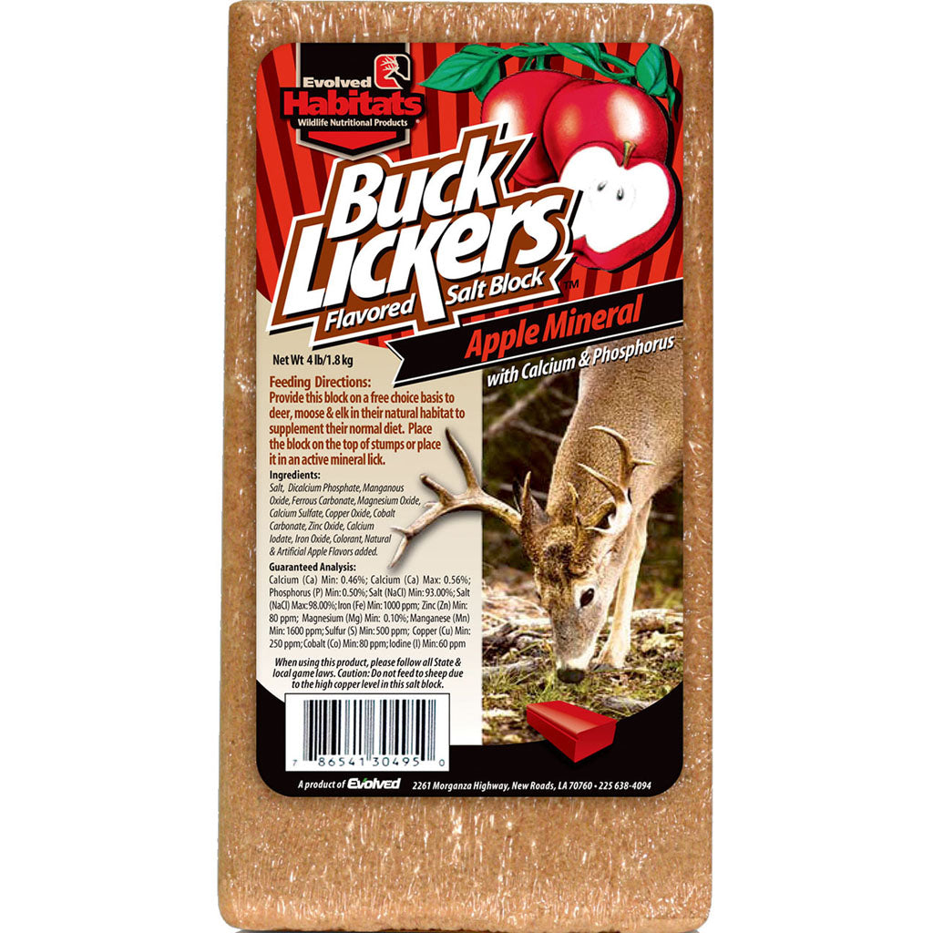 Evolved Buck Lickers Flavored Salt Block (APPLE, 4 LB)