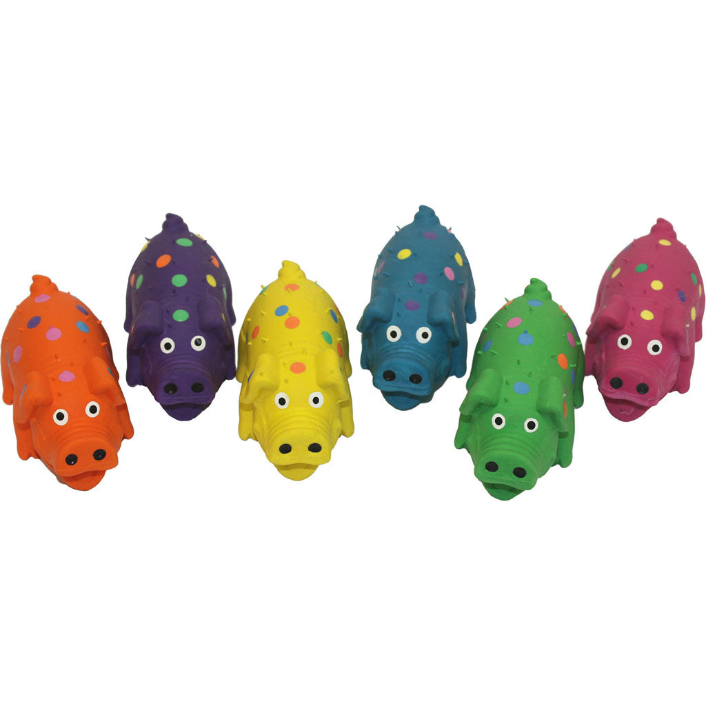 Multipet Globlet Pig Latex Dog Toy (ASSORTED, 4 IN)