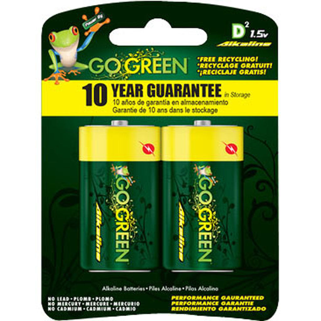 Gogreen Alkaline Battery (D-2 PK)