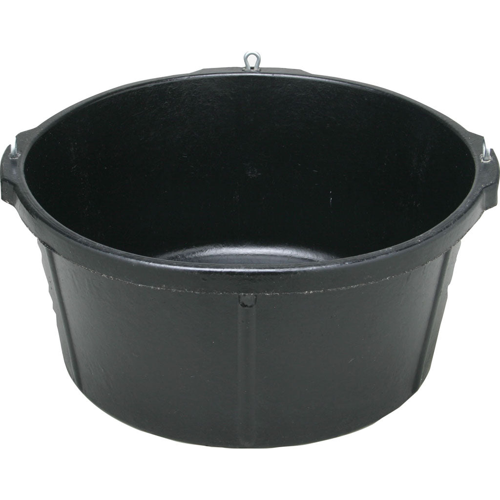 Fortex Rubber Stall Feeder Round (BLACK, 6.5 GAL)