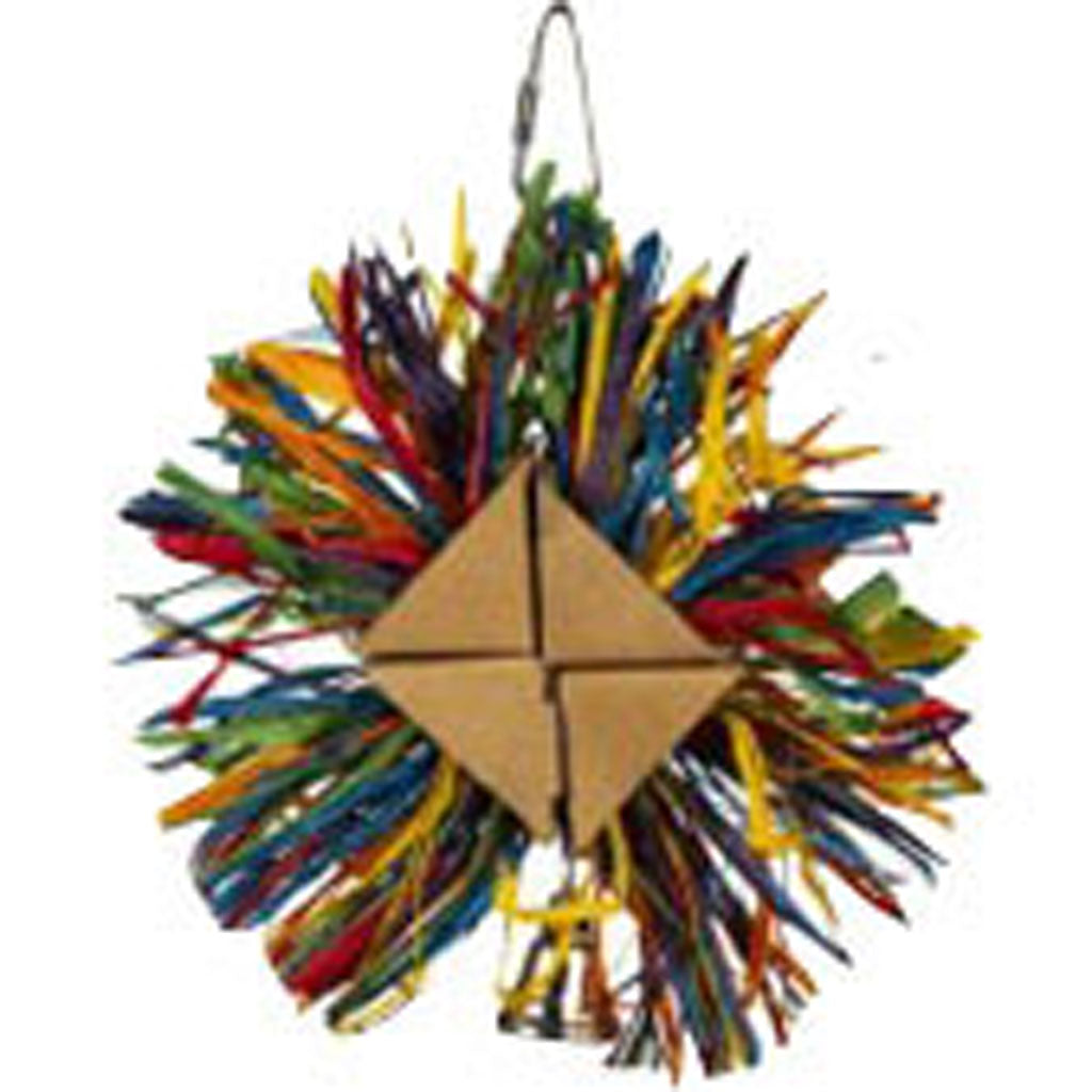 Raffia Rainbow Bird Toy