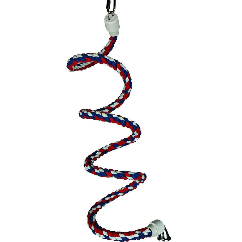 Happy Beaks Cotton Rope Boing W/Bell Bird Toy (.5X52 IN)