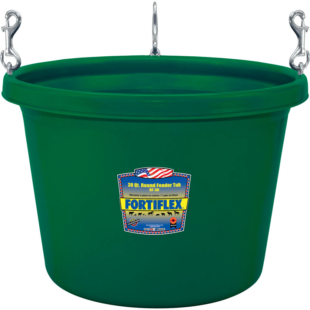 Fortiflex Round Stall Feeder (GREEN, 30 QT)