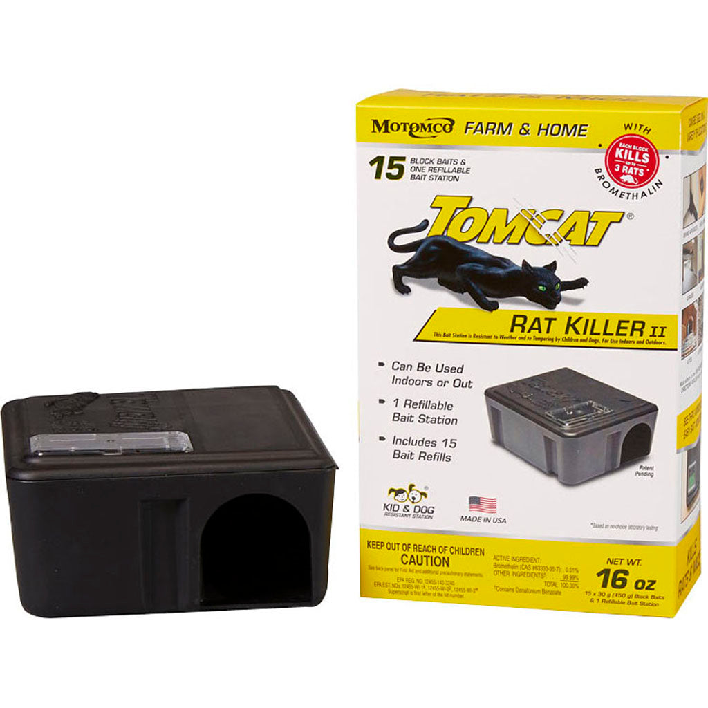 Tomcat Rat Killer Ii Refilliable Bait Station (BLACK, 16 OZ-15 CT)