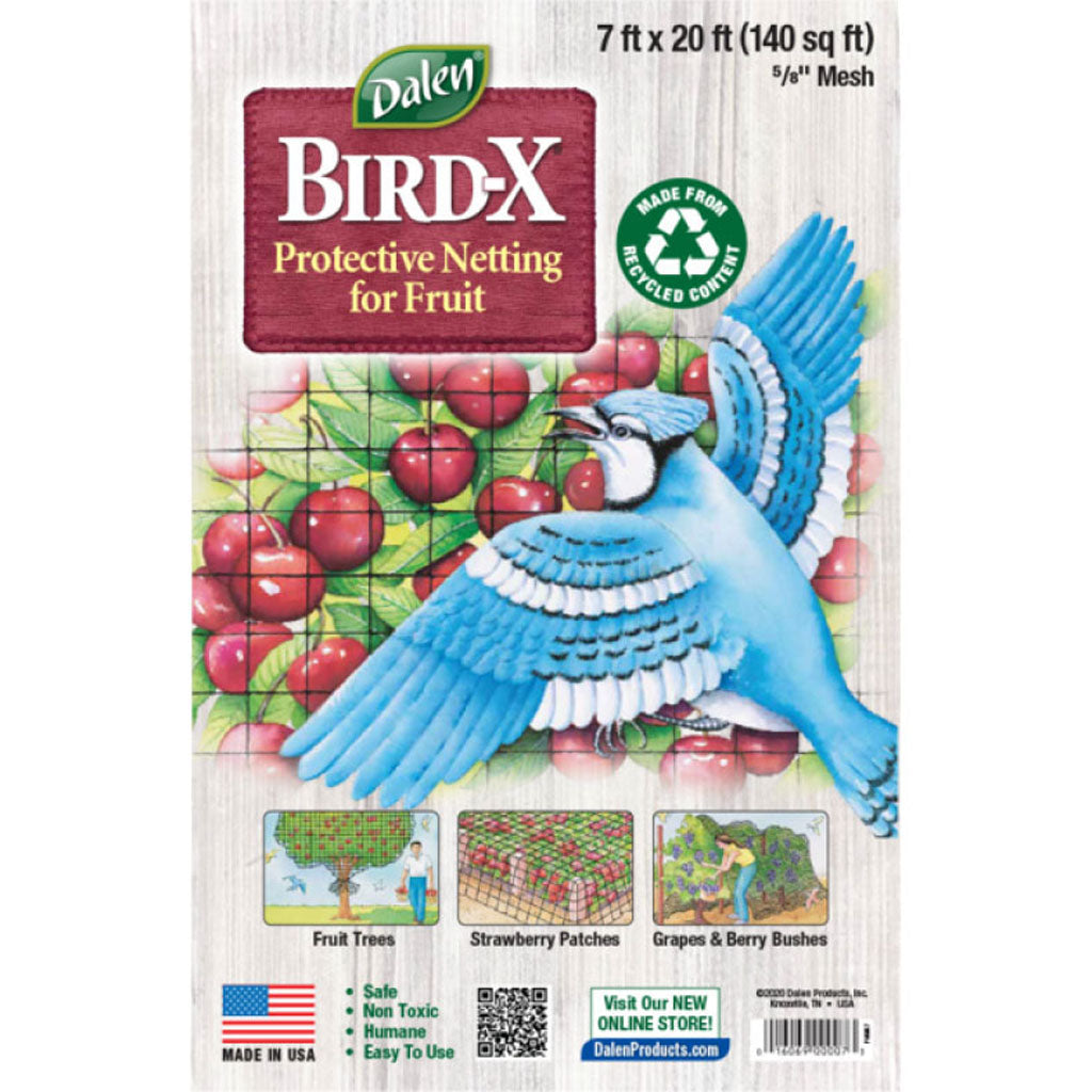 Bird-X Protective Netting - Fruit & Veg 5/8 Mesh (BLACK, 7X20 FT)
