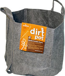 Hydrofarm Dirt Pot Flexible Planter W/Handles (GRAY, 15 GAL)