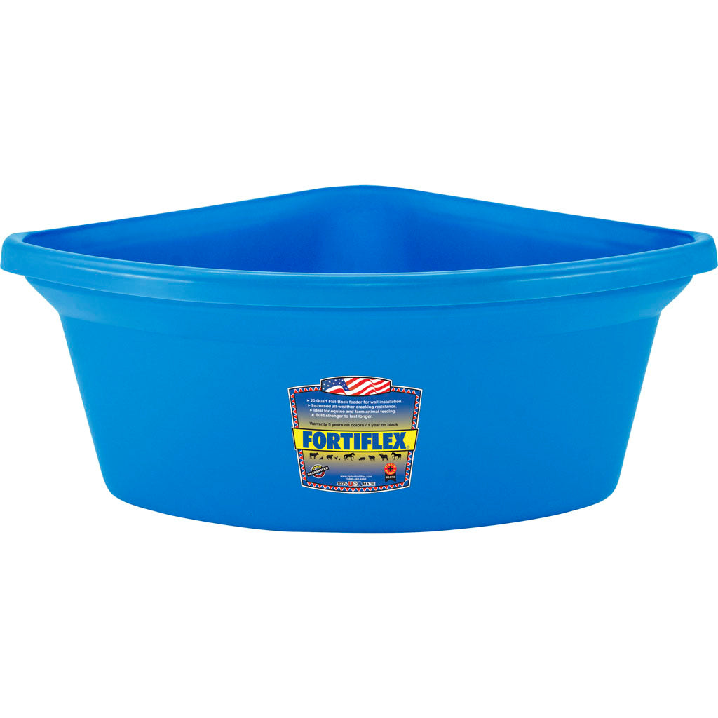 Fortiflex Corner Fence Mount Feeder (BLUE, 24 QT)