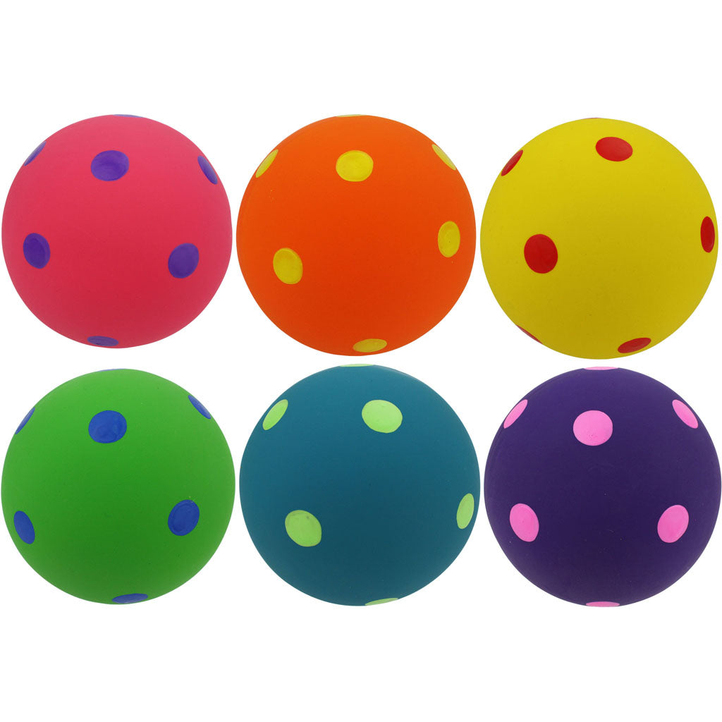 Multipet Polka Dot Ball Latex Dog Toy (ASSORTED, 4 IN)