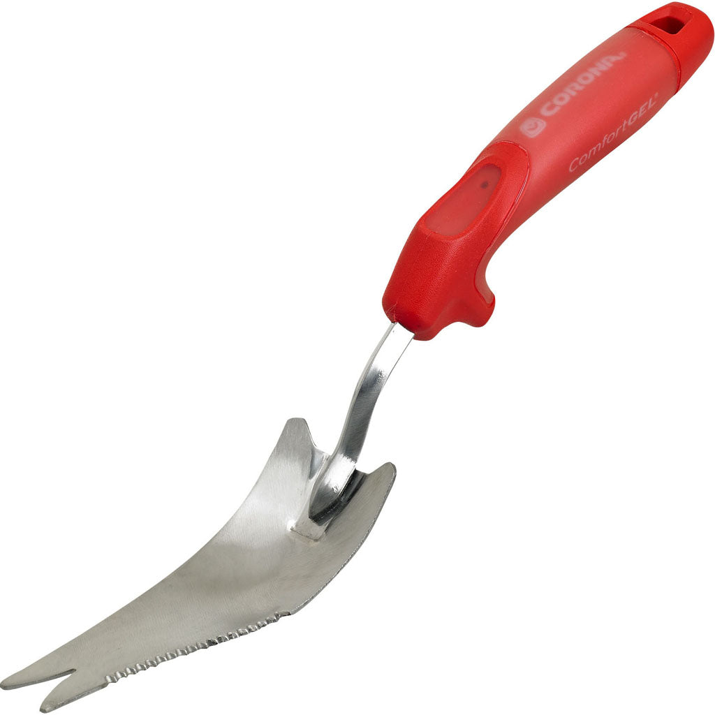 Stainless Steel Comfort Gel 2 Prong Weeder (RED, 14 IN)