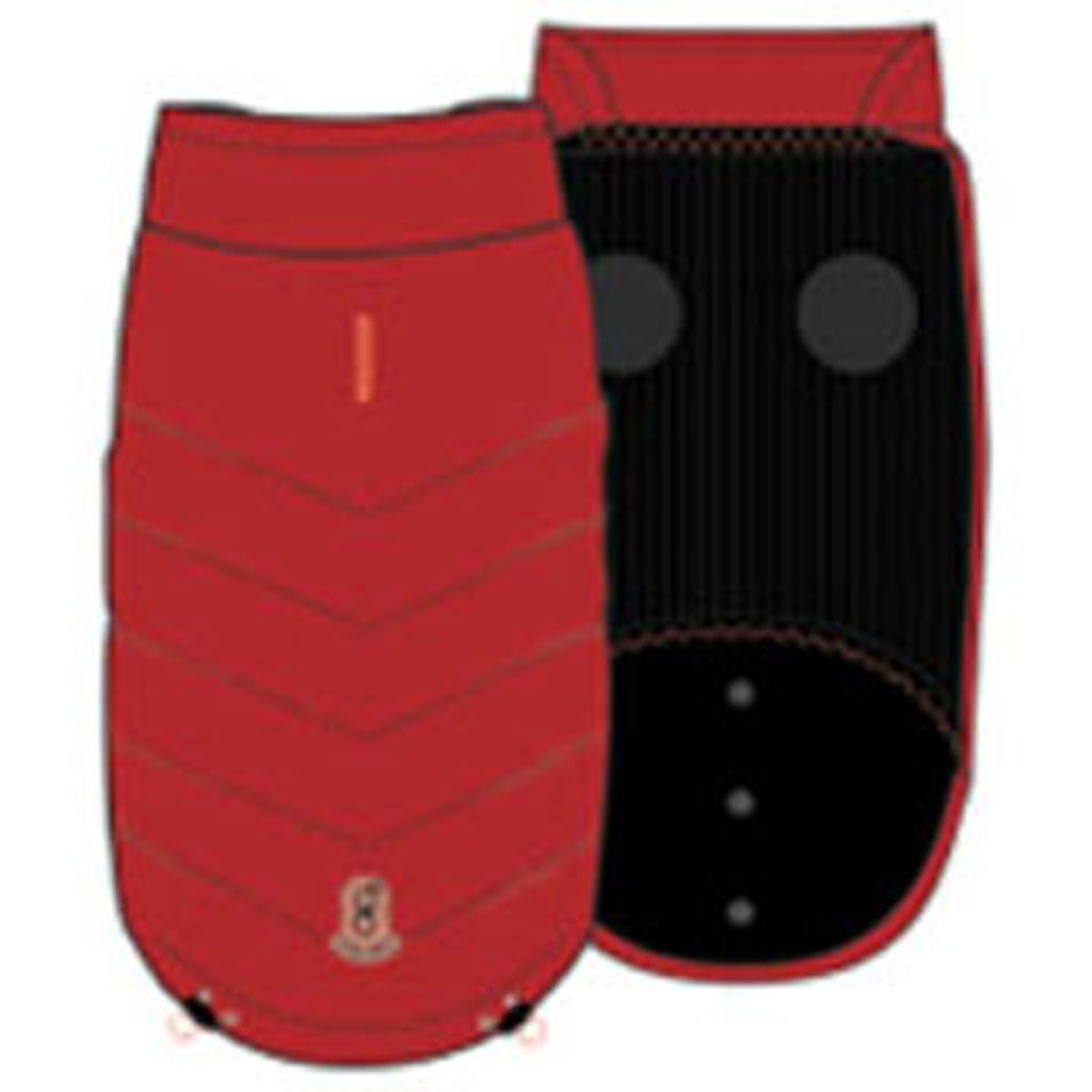 Goo-Eez Mock Neck Signature Dog Jacket (RED/BLACK, LG)