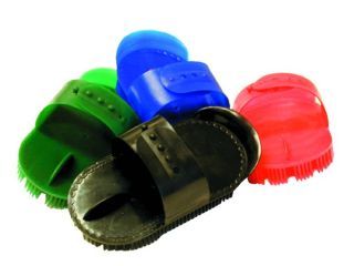 Plastic Curry Comb W/Strap (BLACK, 7 IN)