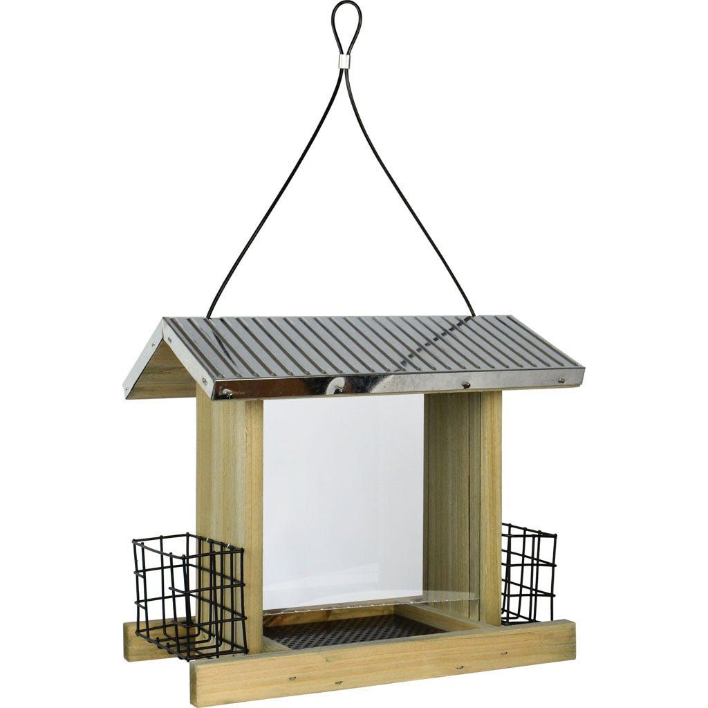 Galvanized Weathered Hopper Feeder (3 QT CAP)
