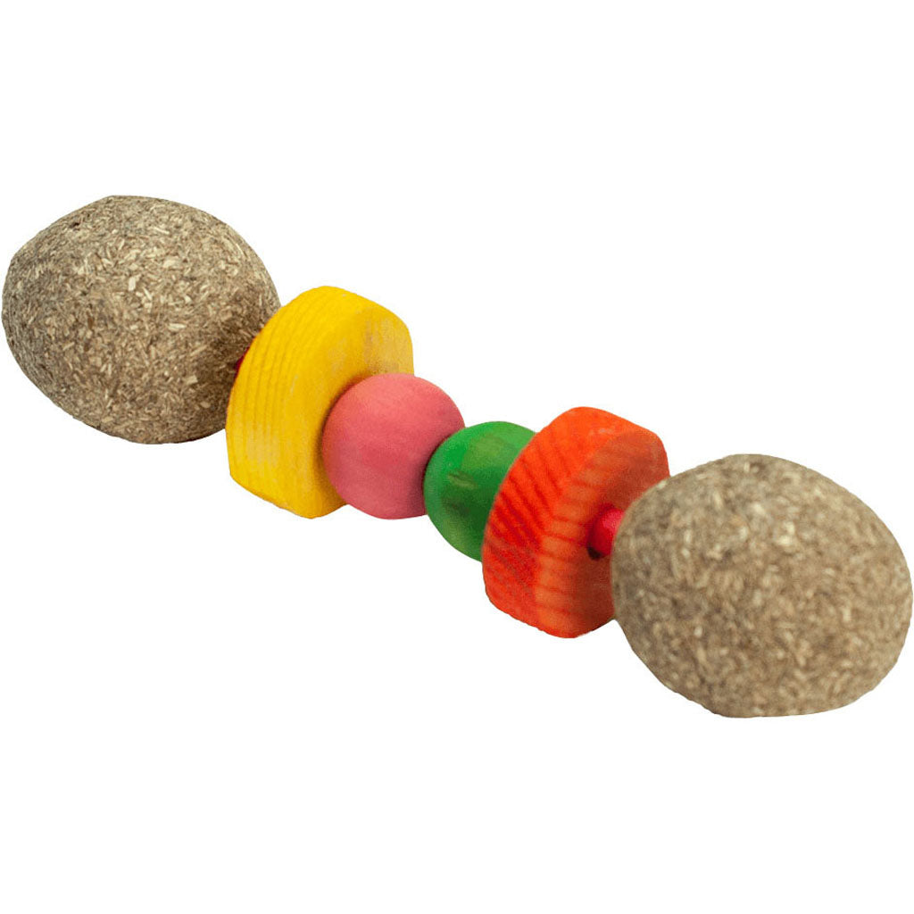 Nibbles Timothy Hay Dumbbell W/Wooden Blocks Chew