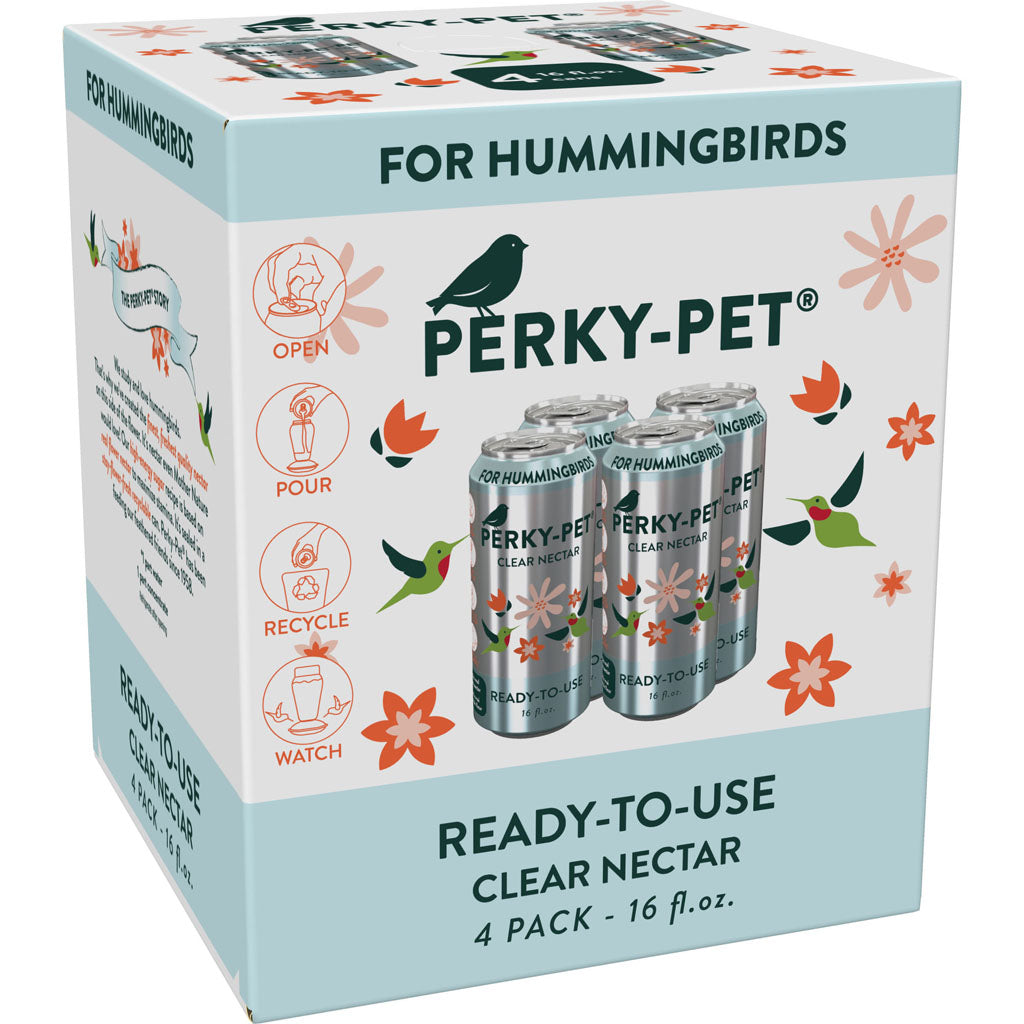 Perky-Pet Hummingbird Nectar Ready To Use (CLEAR, 16 OZ-4 PK)