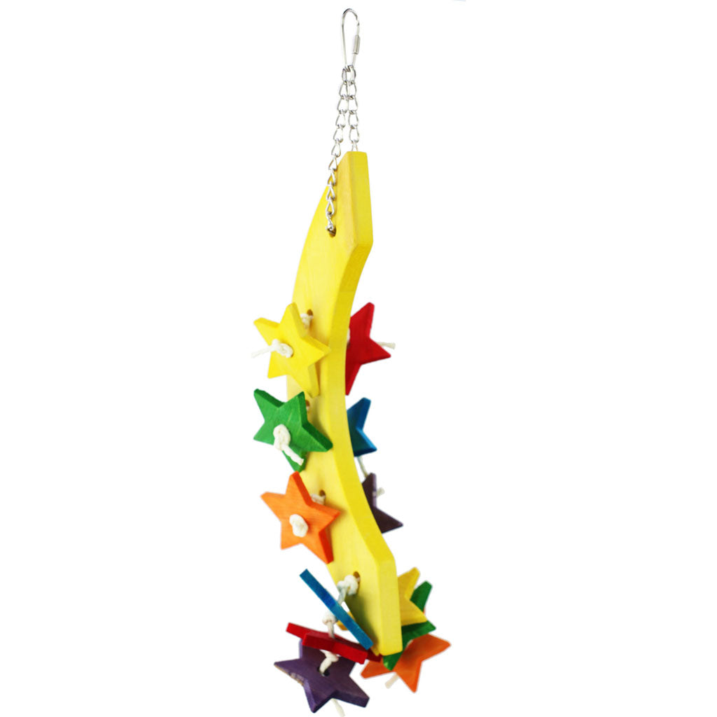 Happy Beaks Wood Moon & Stars Bird Toy (15.75X3.5X3.5 I)