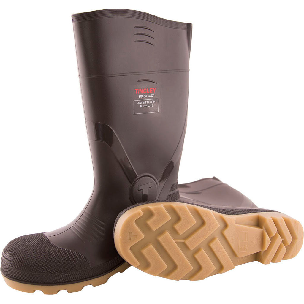 Tingley Profile Plain Toe Knee Boot (DARK BROWN, SZ 6)