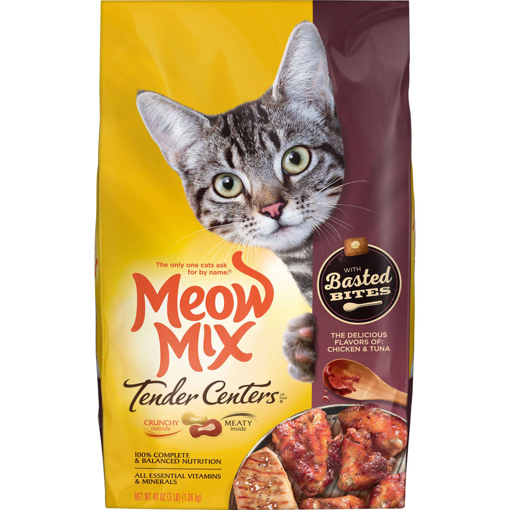 Meow Mix Tender Centers Dry Cat Food (CHICKEN/TUNA, 3 LB)