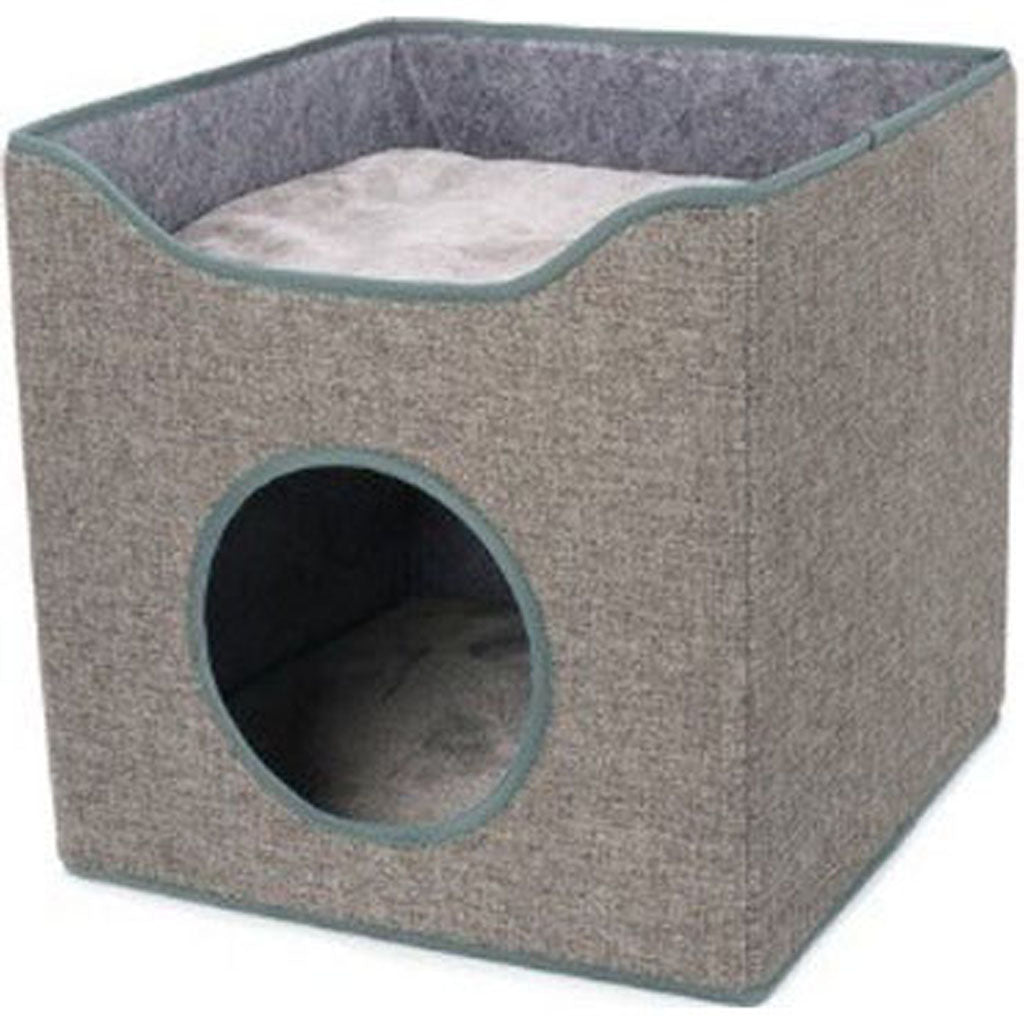 Kit-E-Cube Cat Hideout & Lounge (GRAY, 15.25X15.25X15)