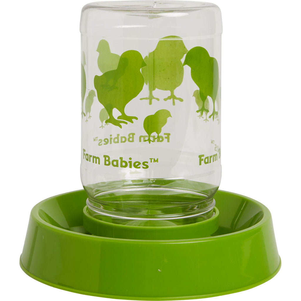Farm Babies Baby Chick Feeder/Fountain (CLEAR/GREEN, 32 OZ)