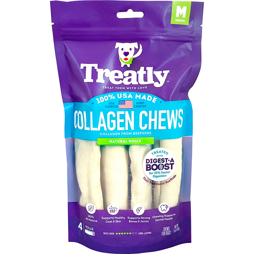 Treatly Usa  Collagen Rolls (NATURAL, 6 IN-4 PK)