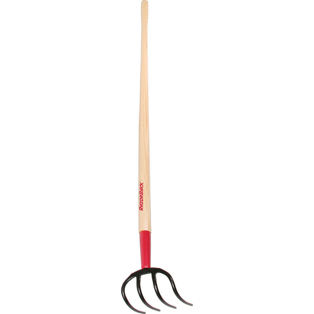 Razor-Back 4 Tine Forged Steel Potato Hook (RED, 57X6X6.5 IN)