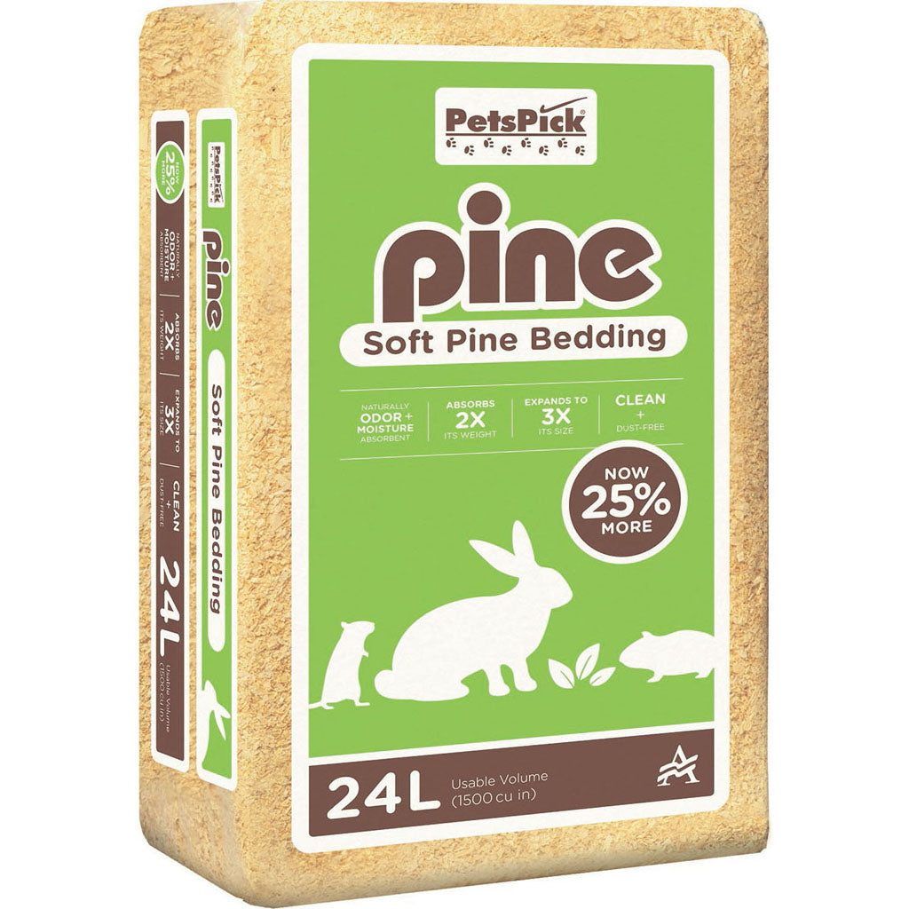 Pets Pick Kiln Dried Soft Pine Bedding (PINE, 24 L)