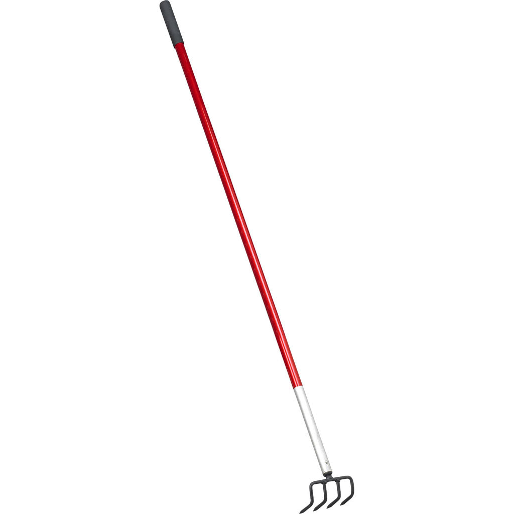 Aluminum Handle 4 Prong Cultivator (RED, 60 IN)