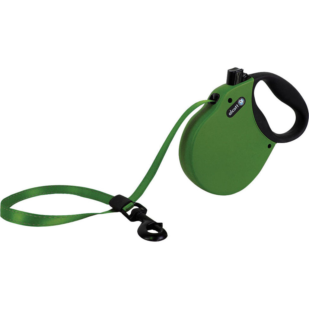 Alcott Adventure Retractable Belt Leash (GREEN, LG-16 FT)