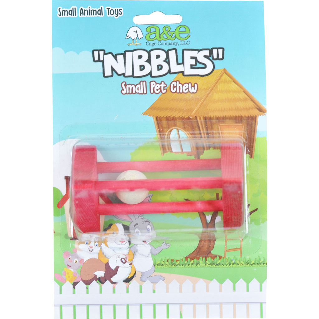 Nibbles Wooden Triangle W/Ball Chew Toy (SM)