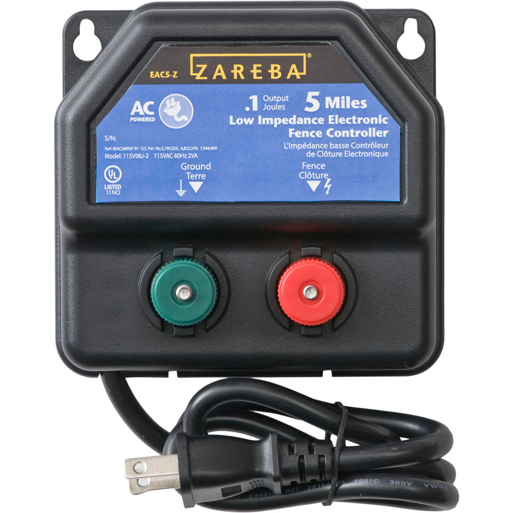 Zareba Ac Low Impedance Electric Fence Charger (BLACK, 5 MILE)