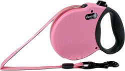 Alcott Adventure Retractable Belt Leash (PINK, MD-16 FT)