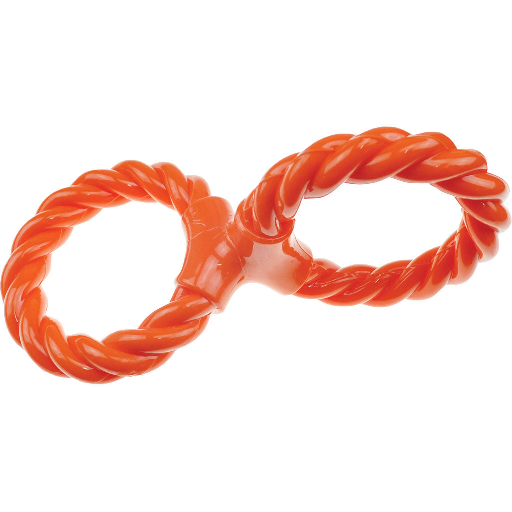 Infinity Tpr/Rope Double Ring Twist Tug Toy (ORANGE, 12 IN)