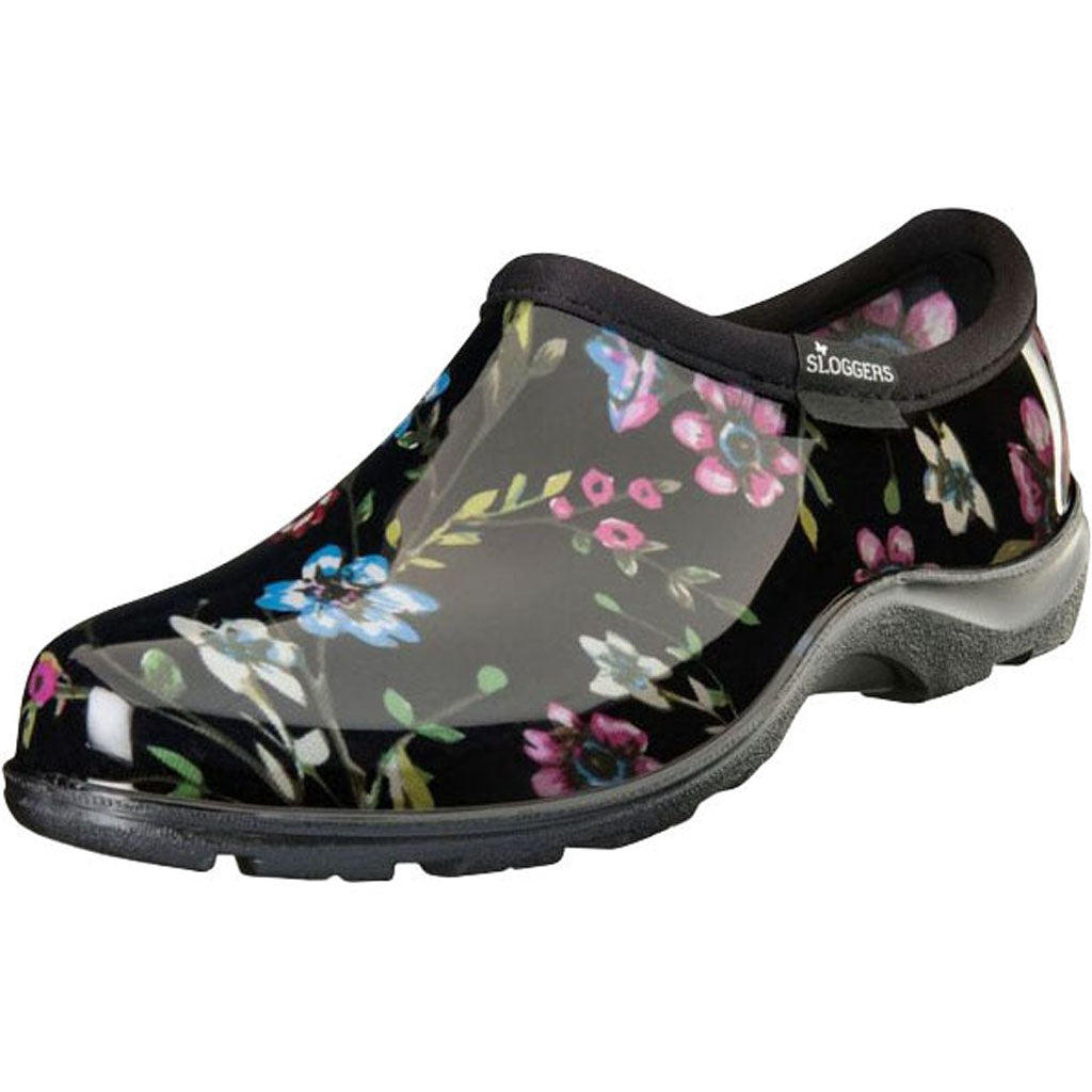Sloggers Womens Waterproof Comfort Shoe (DITSY BLACK, SZ 8)