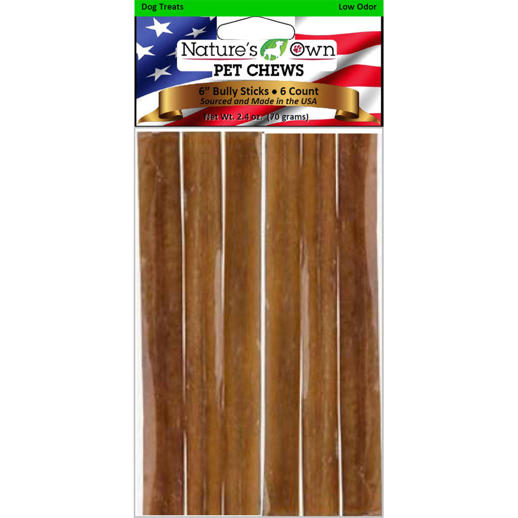 Nature'S Own Usa Low Odor Bully Sticks (BEEF, 6 IN-6 PK)