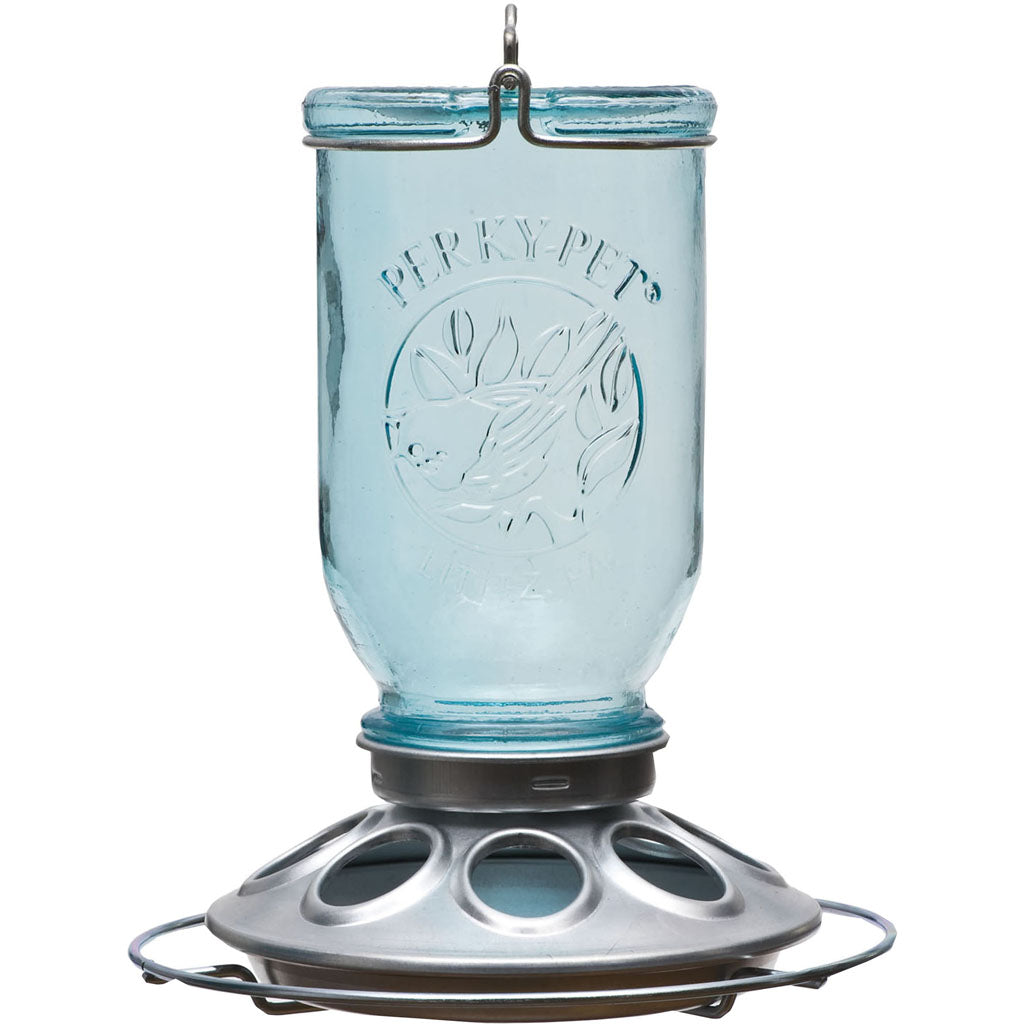 Mason Jar Wild Bird Feeder (BLUE, 1 LB CAP)