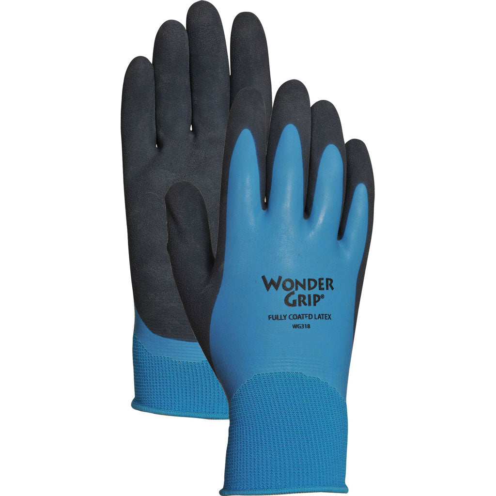 Wonder Grip Liquidproof Full Dip Latex Gloves (BLUE, XL)
