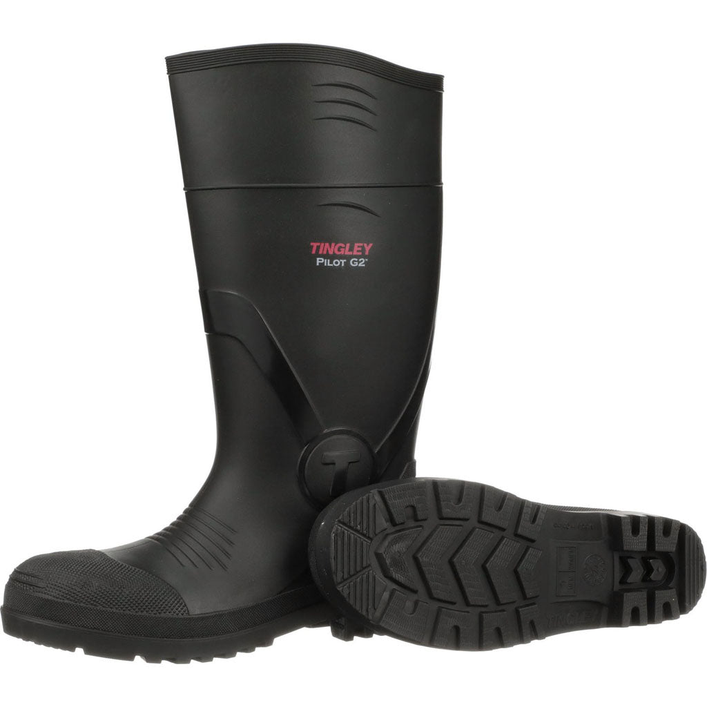 Tingley Pilot Plain Toe Knee Boot (BLACK, SZ 11)