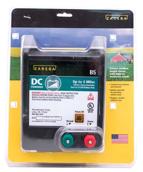 Zareba Battery Operated Solid State Fence Charger (BLACK, 5 MILE)