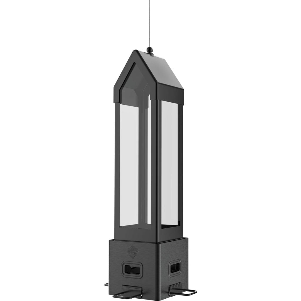 Squirrel Shield Choice Lantern Metal Feeder (BLACK, 3.1 QT CAP)
