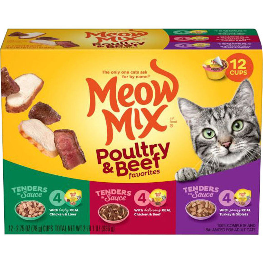 Meow Mix Poultry & Beef Favorities Variety Pack (VARIETY, 12 PK)