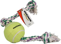 Flossy Chews Rope Tug W/6in Tennis Ball (MULTI, 36 IN)