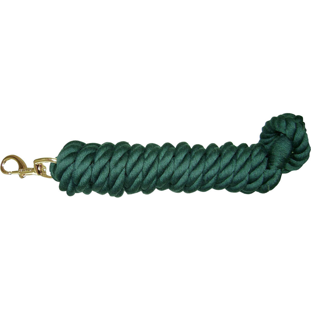 Hamilton Cotton Rope Lead W/Brass Bolt Snap (HUNTER GREEN, 10 FT)
