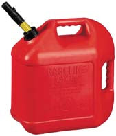 Plastic Gas Can W/Quick-Flow Spout (RED, 5 GAL)