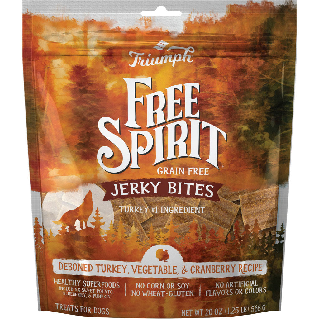 Triumph Grain Free Jerky Bites Dog Treats (TURKEY/PEA/BERR, 20 OZ)