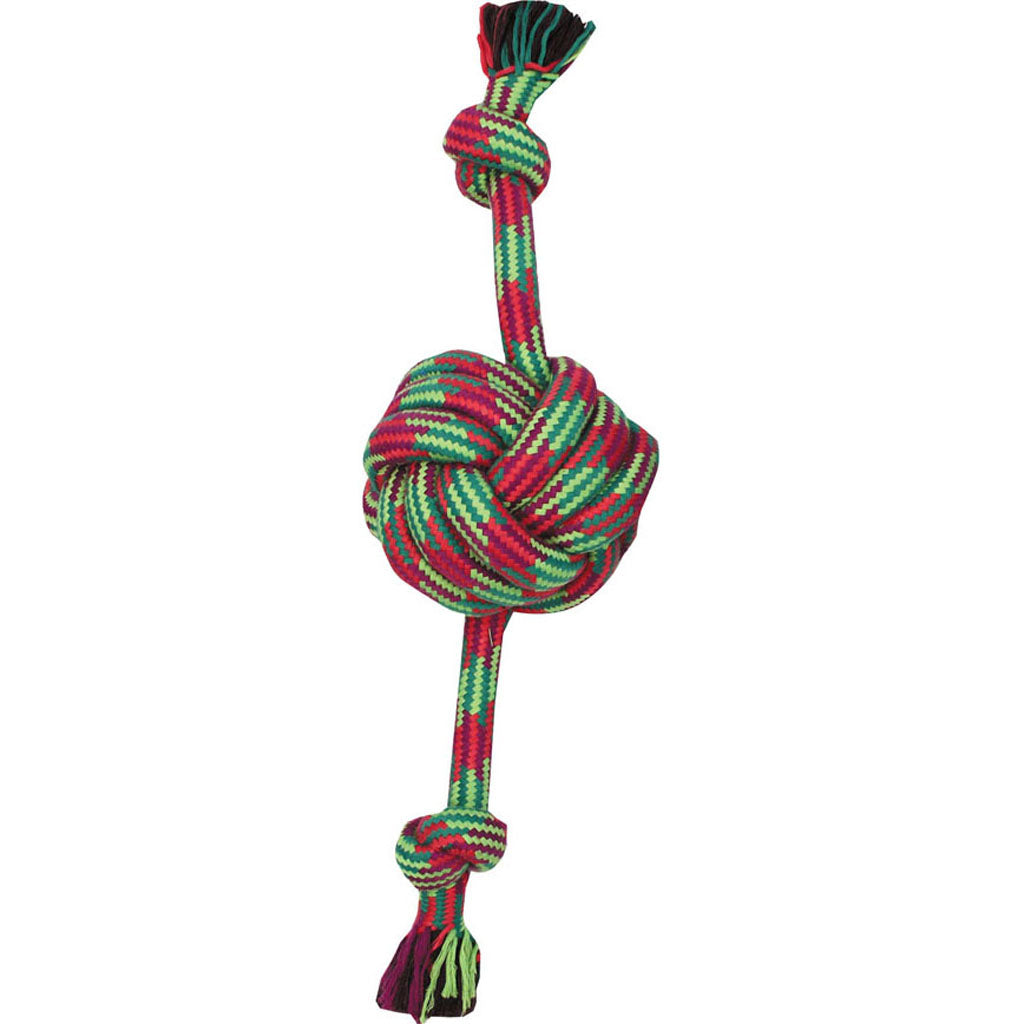 Mammoth Extra Fresh Monkey Fist Ball W/Rope (GREEN/WHITE, 18 IN)