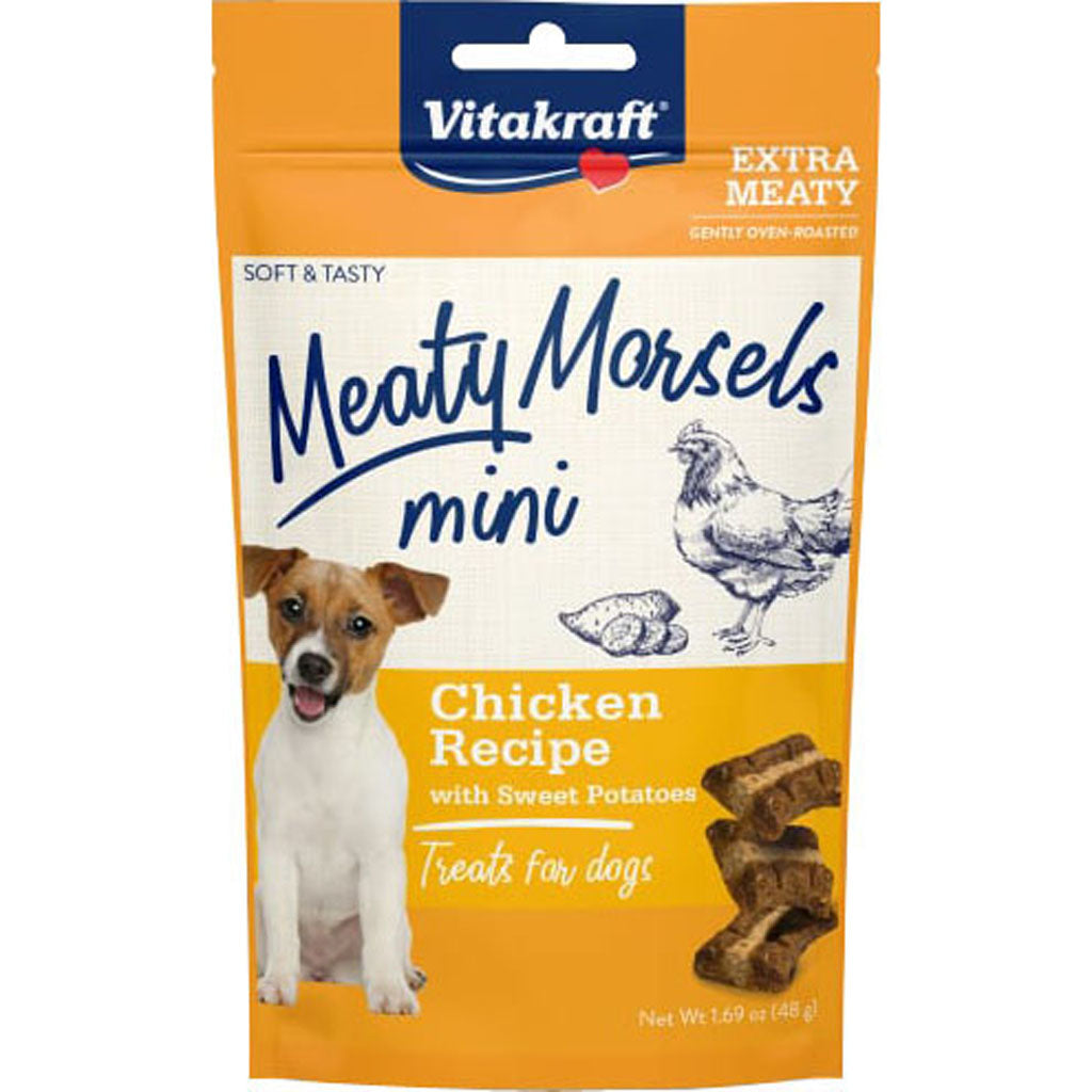 Vitakraft Meaty Morsels Mini Dog Treats (CHICKEN/SWEET P, 1.69 OZ)