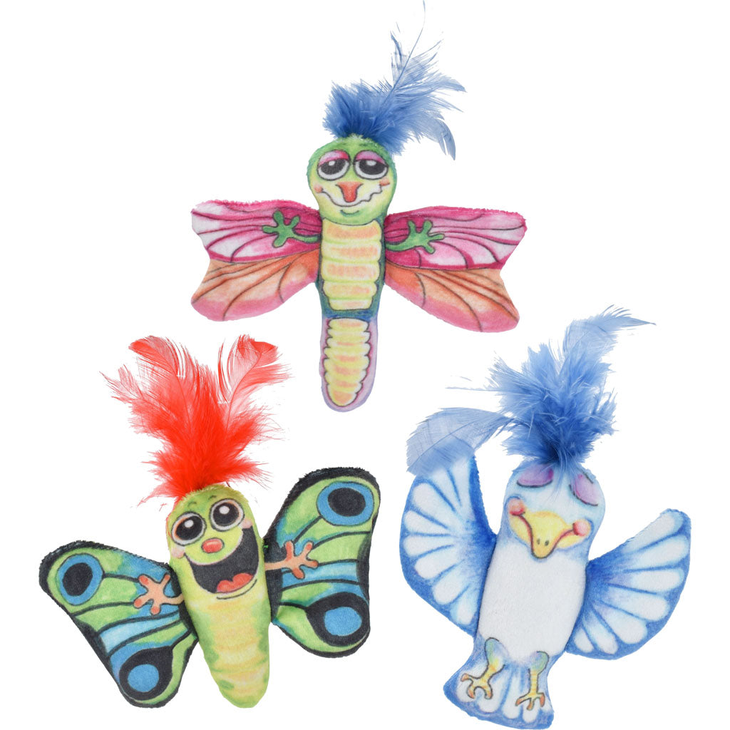 Multipet Catabis High Fliers Cat Toys (BLUE/RED/PURPLE, SM)